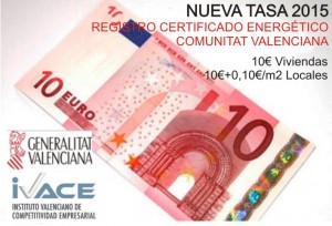 Tasas registro certificado energetico generalitat valenciana 2015