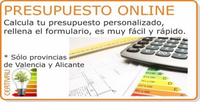 Acceso seccion Certificado Energetico Presupuesto