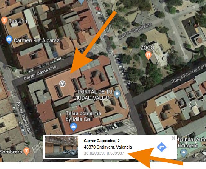 Ver las coordenadas de un inmueble en Google maps